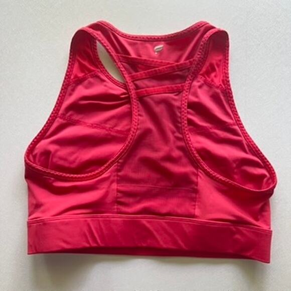 Fabletics Pink Racerback Trinity High Impact Sports Bra Mesh Pocket Medium - Picture 4 of 9
